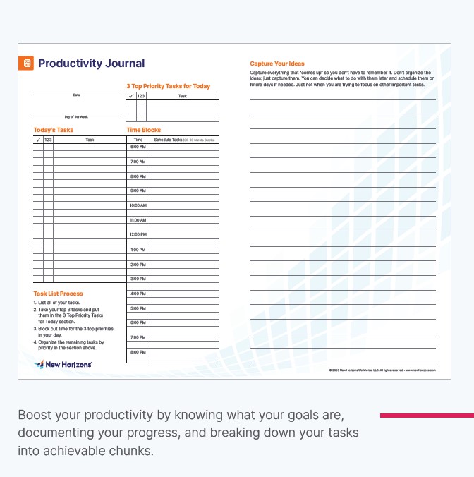 Download our productivity form