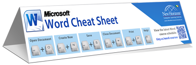 Word keyboard shortcut cheat sheet